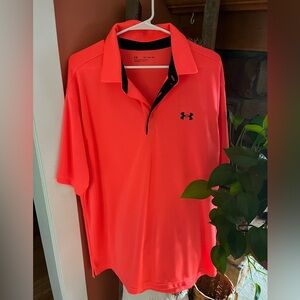 Under Armour Bright Orange Polo Shirt Moisture-Wicking Performance NWOTs